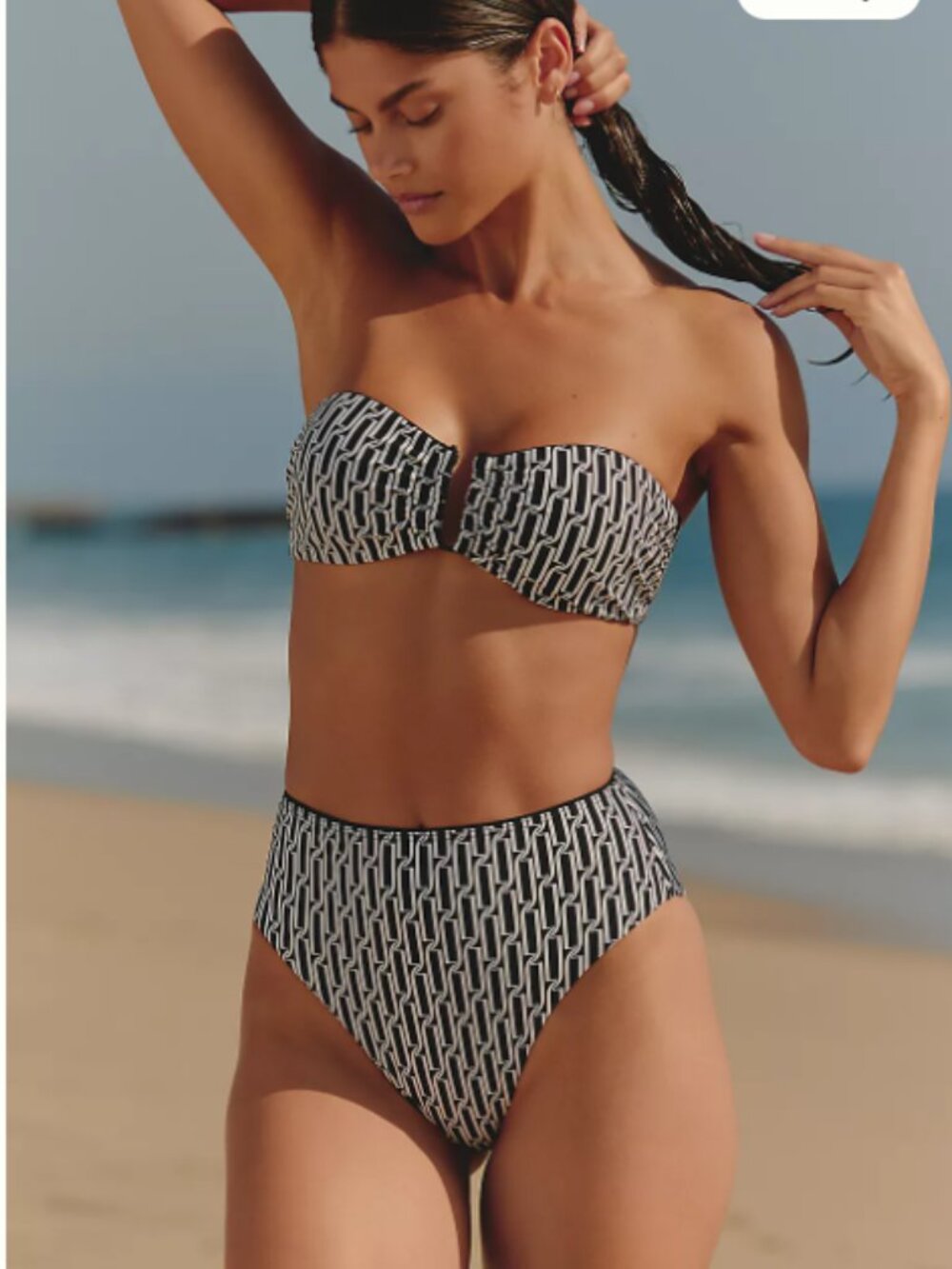 JETS Spring Geo U-Ring Australian Luxury Brand Bikini Top & Bottom Size 6 - NEW